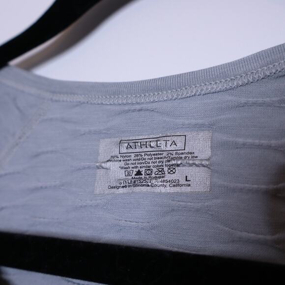 ATHLETA Epitomize Top Light Grey Heather Long Sleeves Textured Active Women's L - Picture 12 of 12